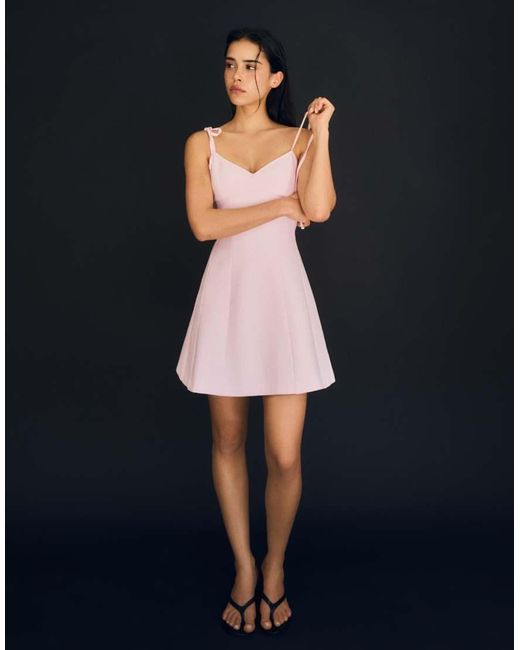 Bershka Black Mini Dress With Ribbon Straps