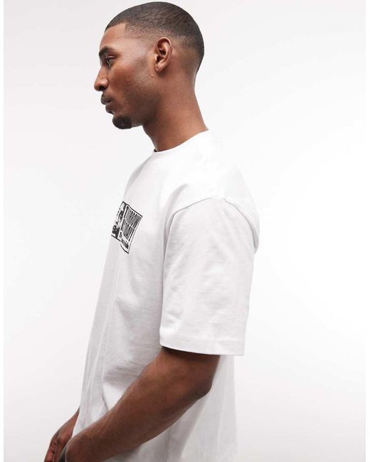 Weekday White Relaxed Fit T-shirt With 'tomorrow' Graphic Print for men