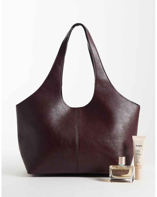 Mango Purple Structured Tote Bag