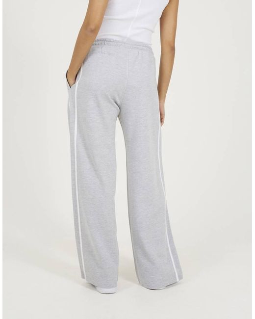 Brave Soul White Side Stripe Wide Leg Joggers