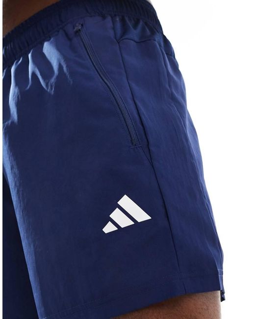 Adidas Originals Blue Adidas Training Essential 5 Inch Woven Shorts for men