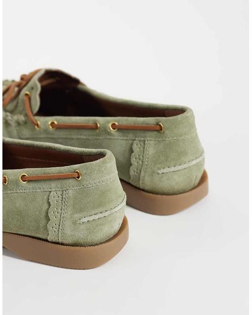 Free People Green Lagoon Cut Out Boat Shoes