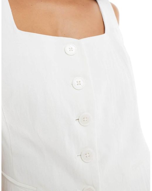 Stradivarius Gilet Met Lange Pasvorm in het White
