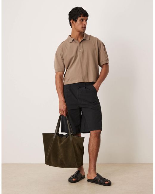 Bermuda long à pinces ASOS pour homme en coloris Black