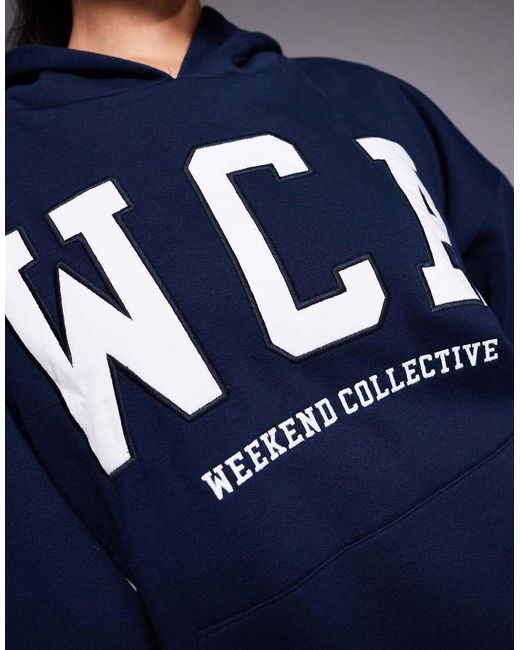 ASOS Blue Weekend Collective Hoodie Co-ord With Varsity Logo