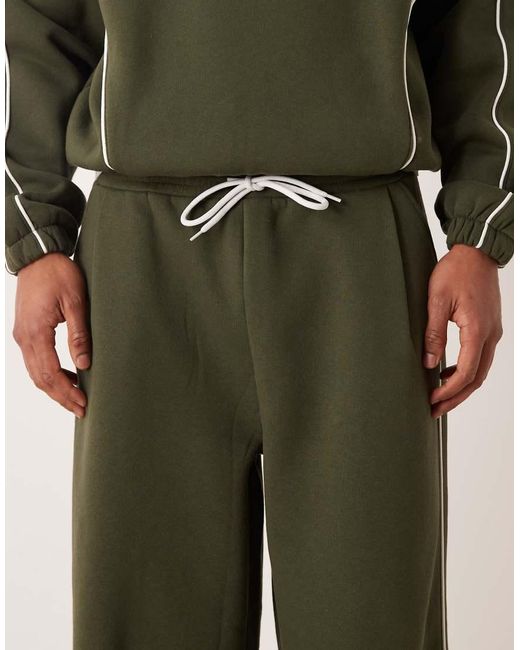 ASOS Green Co-ord Super baggy jogger With Side Piping for men