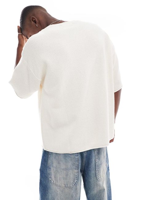 Pull&Bear – strick-t-shirt in Blue für Herren