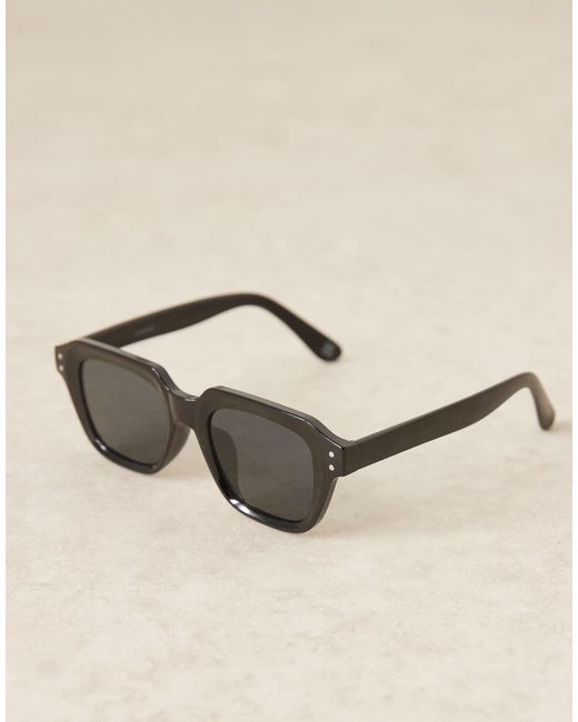 ASOS Brown Chunky Square Sunglasses With Frame And Smoke Lens for men