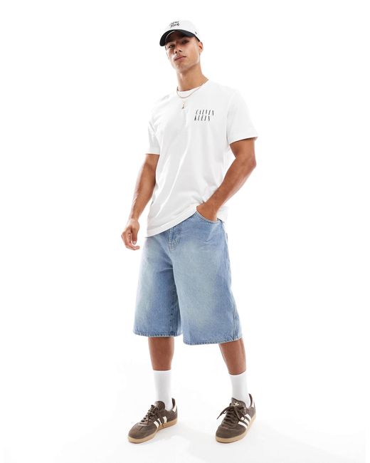 Calvin Klein Blue Ombre Box Back Print T-shirt for men