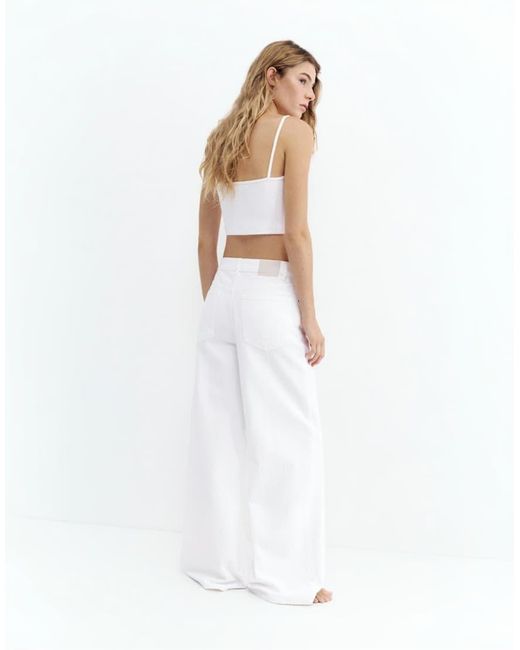 Pull&Bear White Loose Oversize Jeans