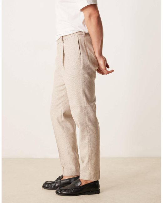 ASOS White Smart Tapered Fit Wool Mix Trousers With Coin Pocket for men