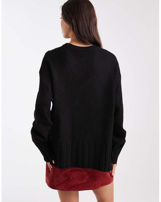 ASOS Black Knitted Wide Sleeve Jumper