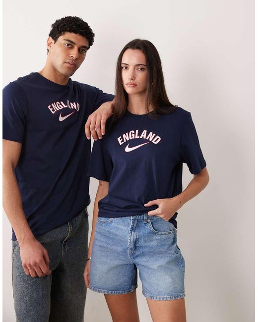 Nike Football Blue Nike England World Cup 26 Chest Logo T-Shirt