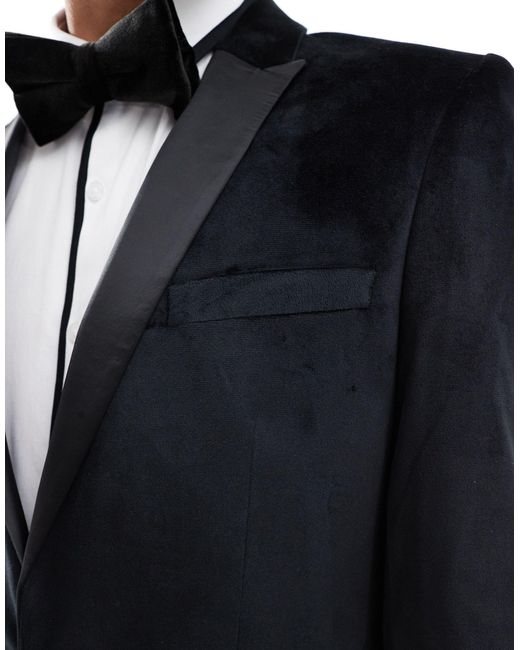 ASOS Blue Slim Tuxedo Suit Jacket for men