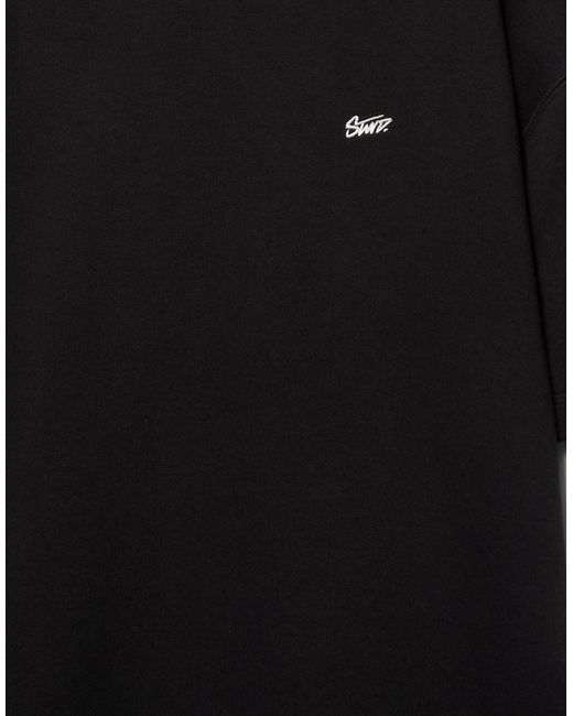 Pull&Bear Black Short Sleeve Logo Heavyweight T-Shirt for men