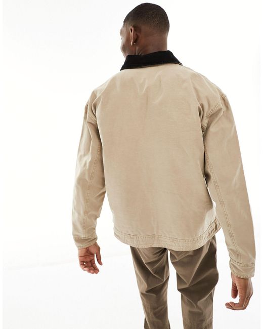 ASOS Natural Oversized Harrington Jacket for men