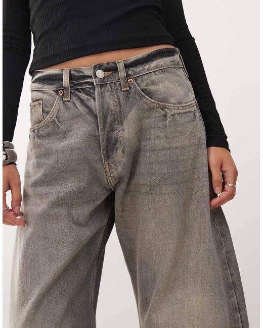 Weekday Black Unisex Wide Barrel Leg Jeans