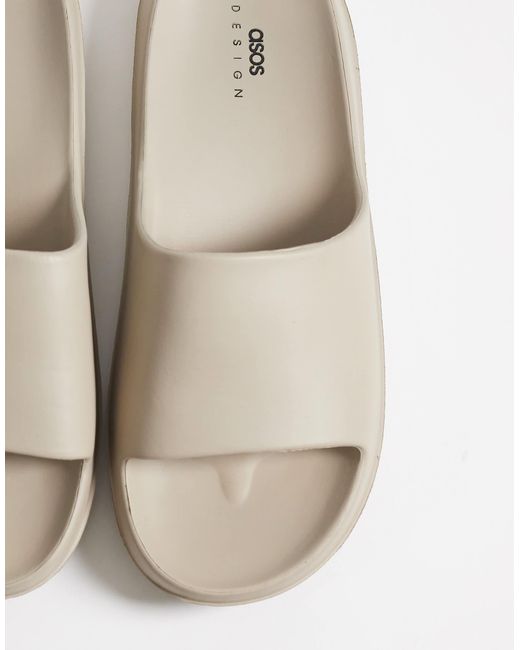 ASOS White Chunky Sliders for men