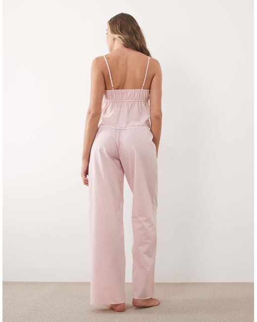 Cotton On Pink Sleep Airy Soft Trouser And Keyhole Cami Set