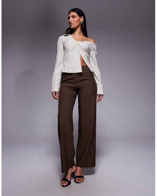 The Frolic Gray Exclusive Asymmetric Detail Split Front Flare Sleeve Shirt