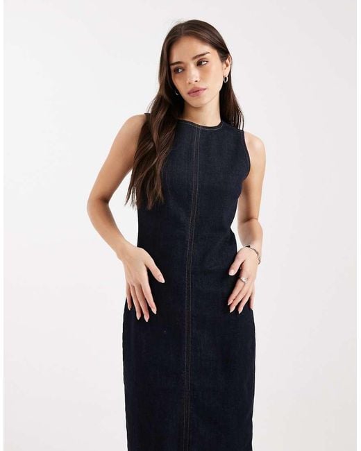 Levi's Black Column Denim Midi Dress