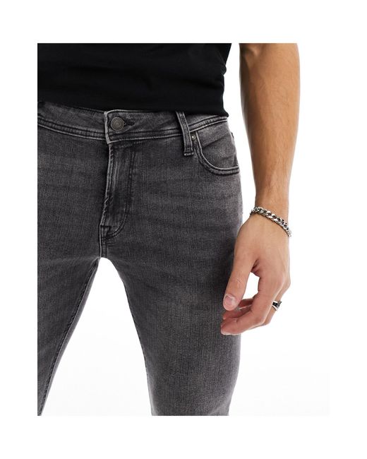 Liam - jeans skinny grigi di Jack & Jones in Black da Uomo