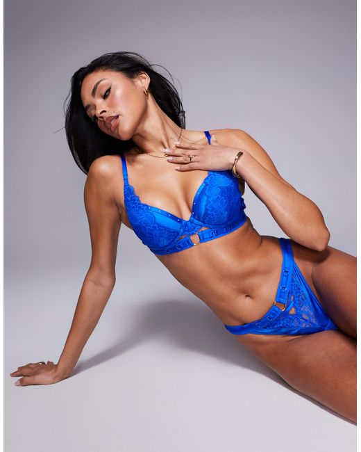 Ann Summers Blue Undisputed Padded Plunge Bra