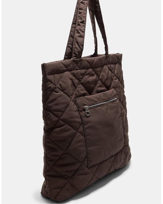 Stradivarius Brown – wendbarer, wattierter shopper