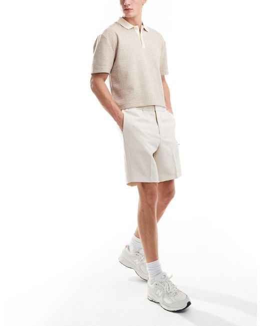 Short habillé à enfiler - taupe moyen River Island pour homme en coloris White
