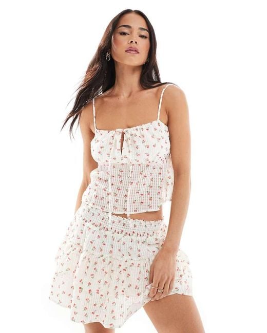 Daisy Street White Gathered Cami Top