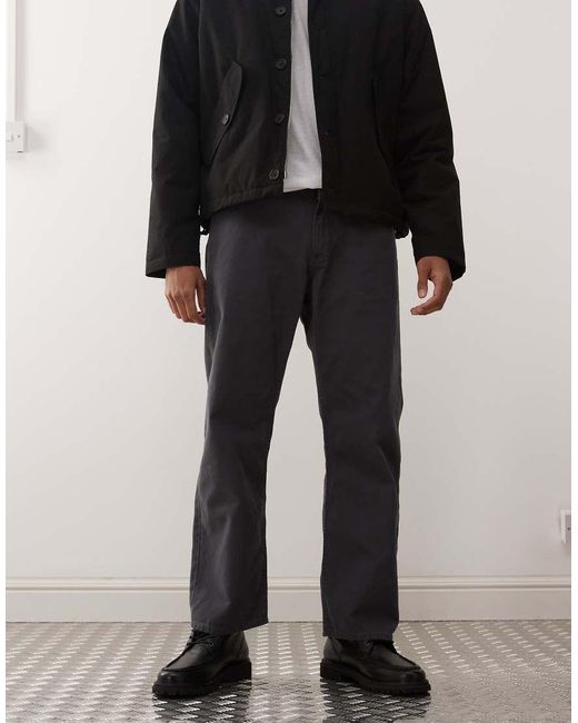 RVCA Black Dayshift 5 Pocket Canvas Trousers for men