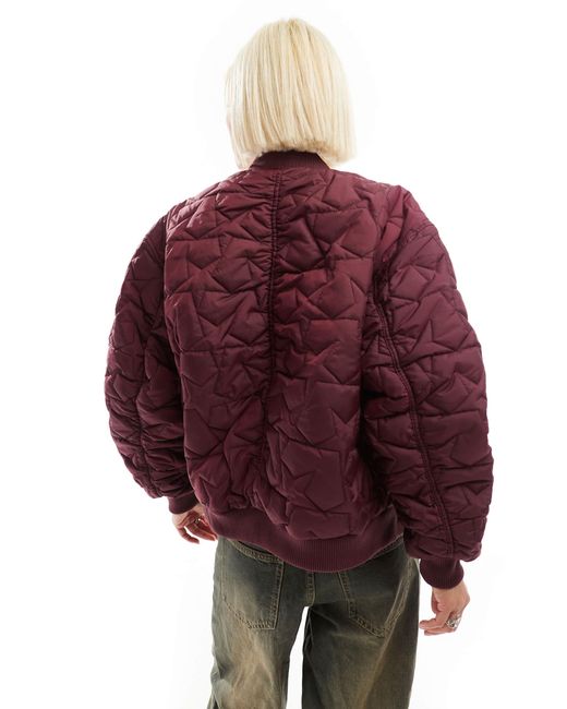 Monki Red – wendbare oversize-bomberjacke