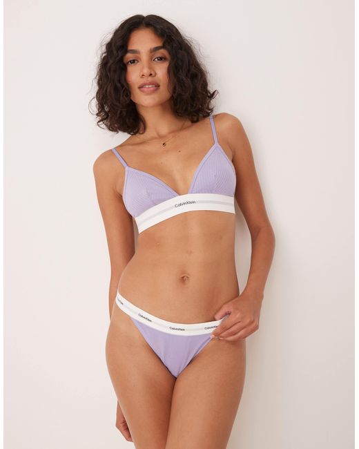 String côtelé en modal - lilas Calvin Klein en coloris Purple