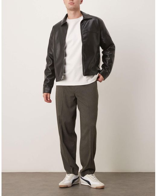 ASOS Black Smart Oversized Tapered Trousers for men
