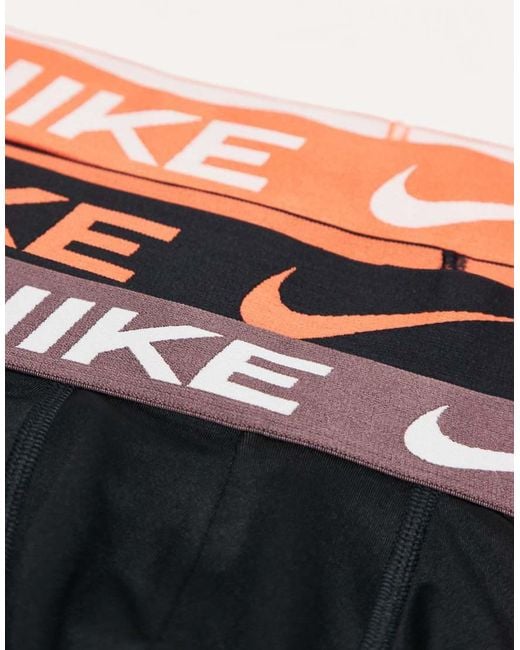 Nike Black Essential Microfibre 3 Pack Trunks for men