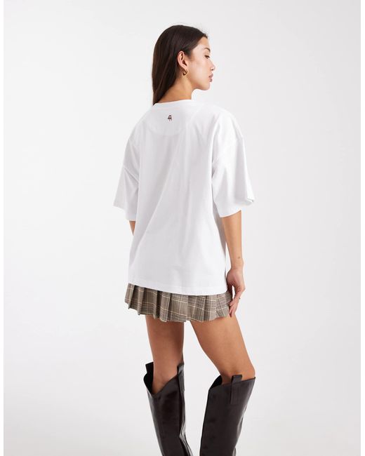 T-shirt oversize en coton à motifs emblématiques 4th & Reckless en coloris White