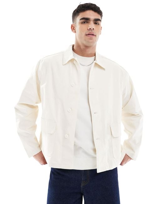 Jack & Jones White Coach Jacket With Pockets for men