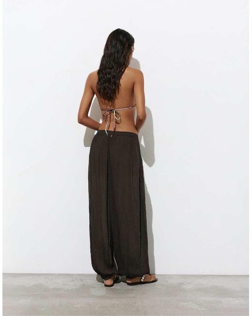 Pull&Bear White Beaded Sarouel Trousers