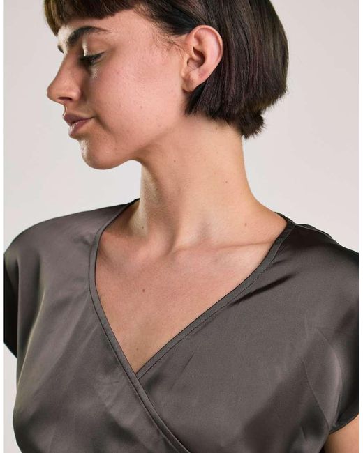 Glamorous Brown Midi Wrap Dress