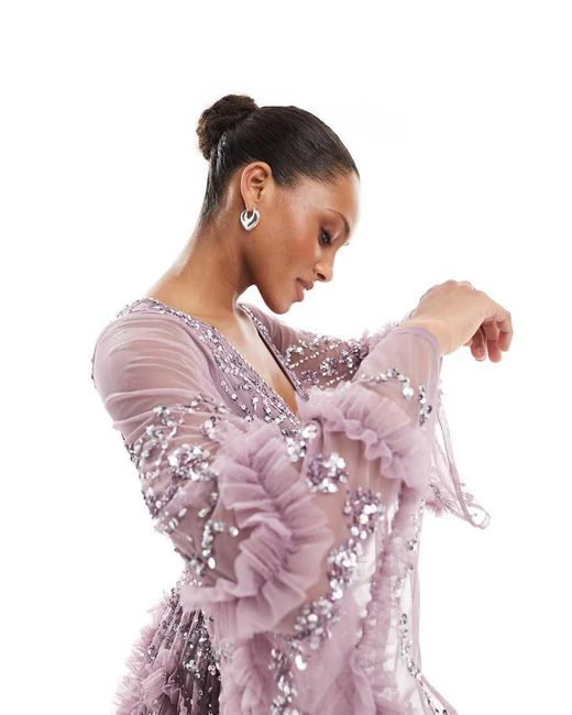 Maya Pink Fully Embellished Maxi Dress