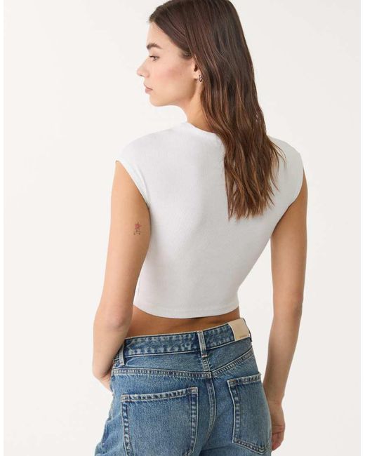 Confezione Da 2 T-Shirt Corte Aderenti Bianche di Stradivarius in White