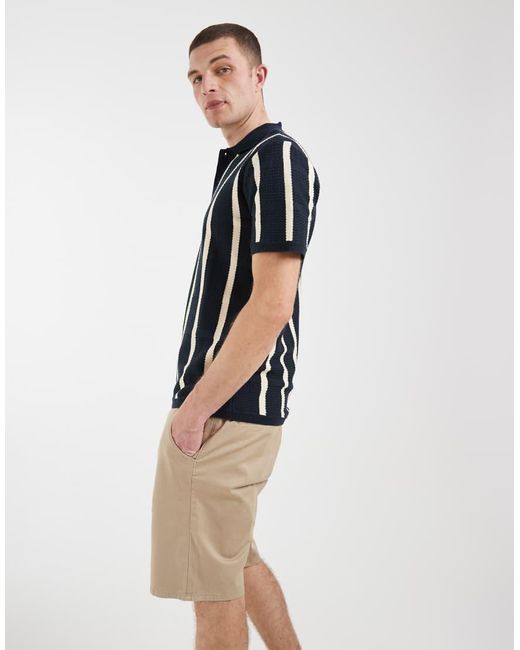 Blend Blue Cotton-Rich Slim Fit Chino Shorts for men