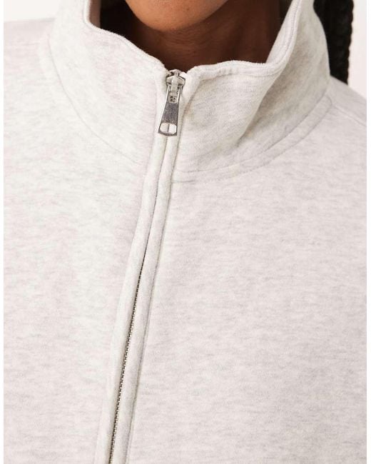 Felpa Grigia Con Zip Corta di Abercrombie & Fitch in Natural