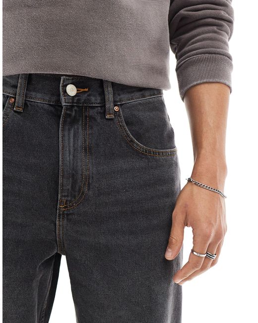 Jeans larghi con fondo ampio neri di ASOS in Gray da Uomo