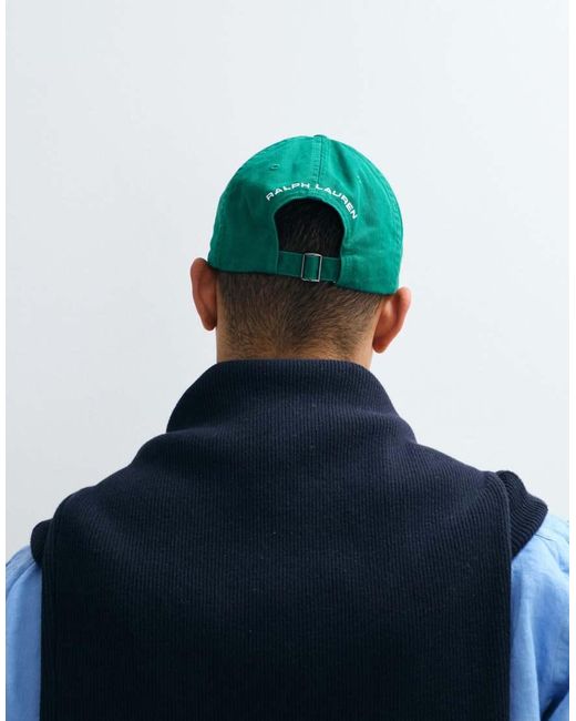 Polo Ralph Lauren Green Sports Capsule Flag Logo Baseball Cap for men