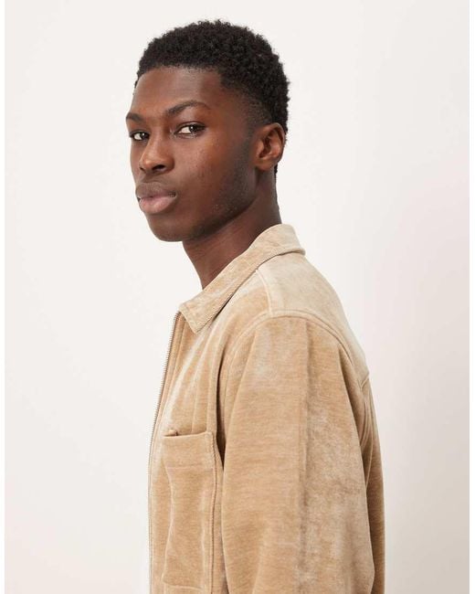 ASOS Natural Boxy Relaxed Textured Shirt for men