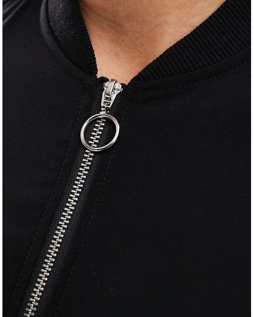 Giacca Bomber Nera Leggera Con Zip Sul Davanti di Vero Moda in Black