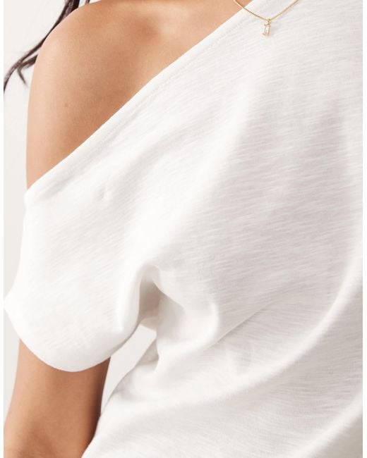 ASOS White Off Shoulder Cinched Top