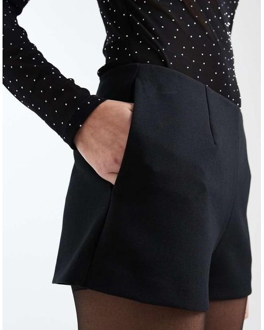 ASOS Black Clean Waistband Tailored Micro Short
