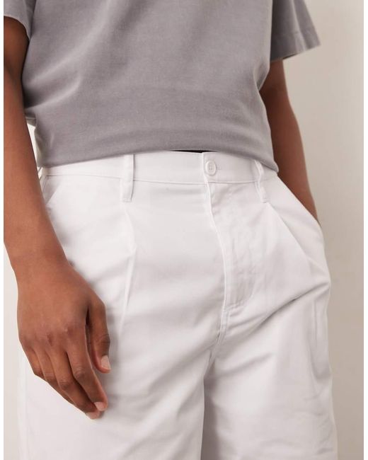 ASOS Natural Oversized baggy Pleated Shorts for men